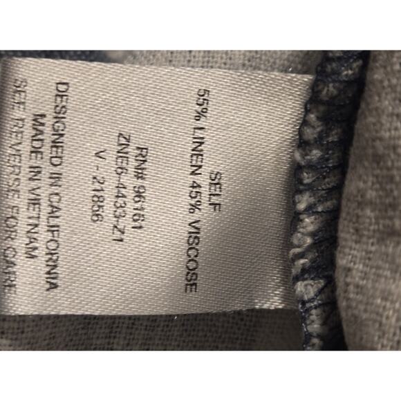 Bebop We The Free Collared Linen Blend Sleeve Flap Pocket Striped Shirt Dress M - Picture 2 of 5